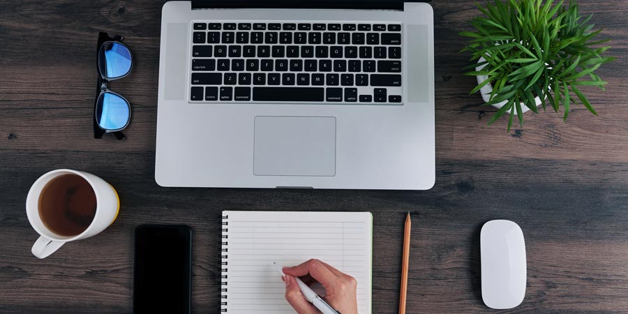 Online webinar in front of laptop