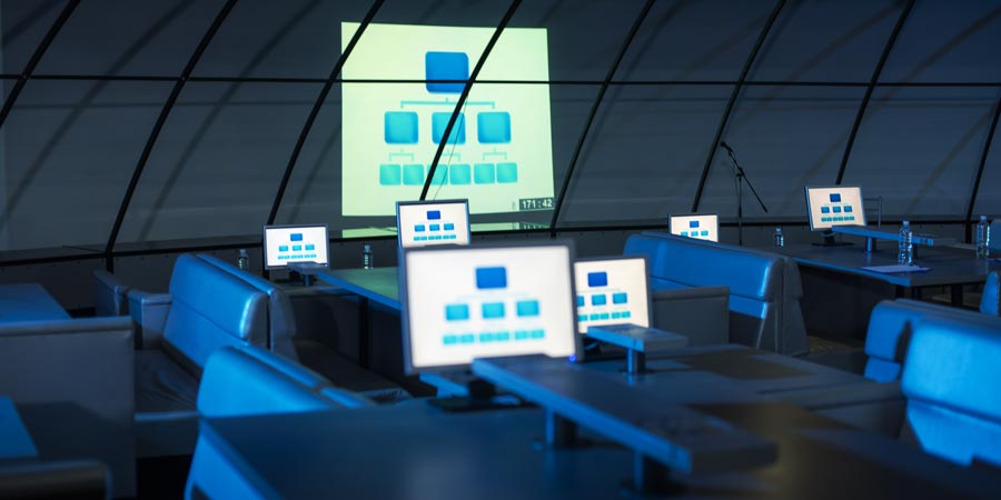 Webinar presentation in room